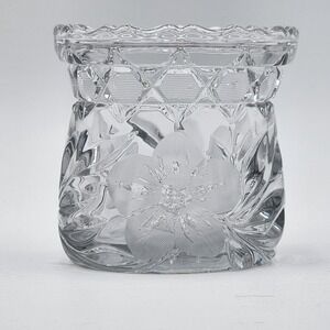 McKee Clematis Sugar Bowl Innovation Cut Clear Pressed Glass EAPG Antique 1910s